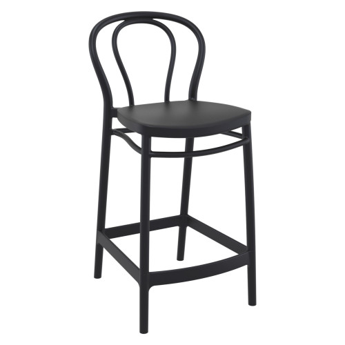 37.75" Black Solid Outdoor Patio Counter Stool - Multi-Functional Furniture for Indoors or Outdoors