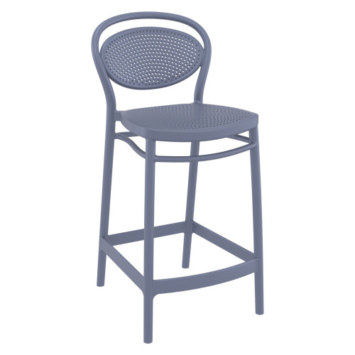 37.75" Gray Outdoor Patio Counter Stool - Classic Design, Durable and UV Resistant