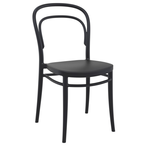 Stylish and Durable 33.5" Black Patio Armless Stackable Dining Chair