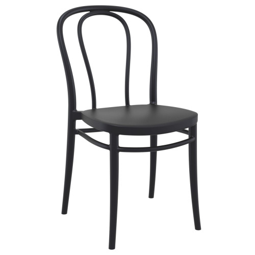 Stylish and Durable 33.5" Black Stackable Patio Armless Dining Chair