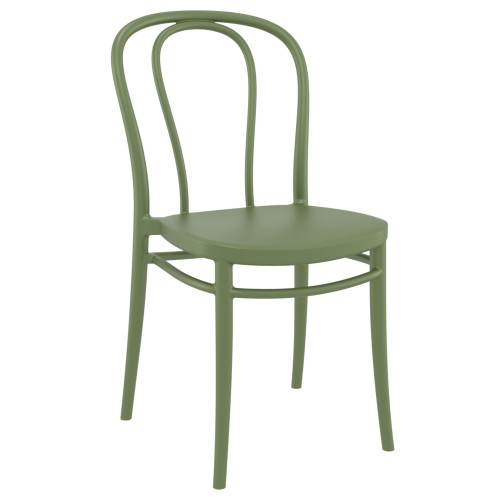 Enhance Your Outdoor Space with the 33.5" Olive Green Stackable Patio Armless Dining Chair