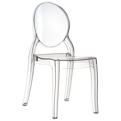 Exotic Poolside Dining: 35.5" Clear Transparent Outdoor Patio Bistro Chair
