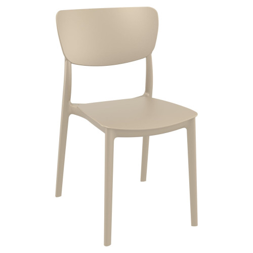 33" Transitional Design Taupe Brown Patio Dining Chair | Commercial Strength | Easy to Clean