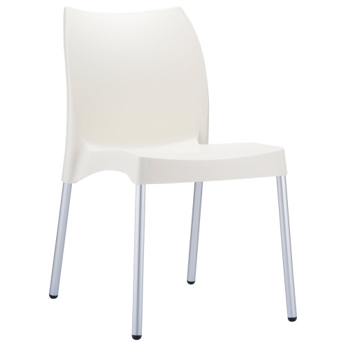 Create a Magical Outdoor Dining Experience with 31.5" Beige and White Stackable Patio Armless Dining Chairs