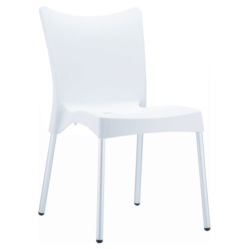 Comfortable and Stylish 33.25" White Stackable Outdoor Patio Dining Chair