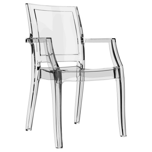 Contemporary Clear Transparent Stackable Outdoor Patio Dining Chair - 36"
