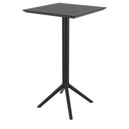 42.5" Black Folding Square Outdoor Patio Bar Table - Durable, Weatherproof, and Versatile