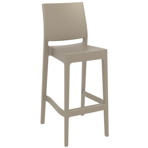 Durable and Weather-Resistant 42.5" Taupe Brown Solid Patio Bar Stool for Indoor and Outdoor Use