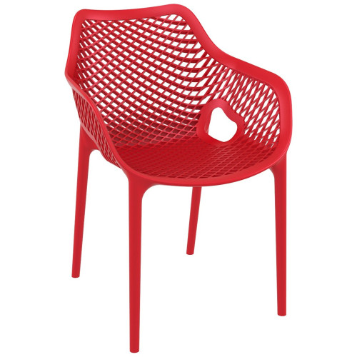 Bold Elegance: 32.25" Red Outdoor XL Dining Armchair