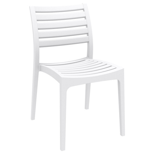 33-Inch White Stackable Outdoor Patio Dining Chair - Comfortable, Durable, and Maintenance-Free