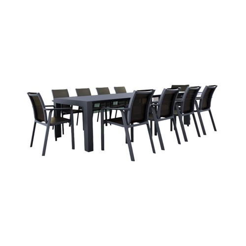 Elevate Outdoor Dining with an 11-Piece Gray Patio Set - Stylish, Durable, and Comfortable!