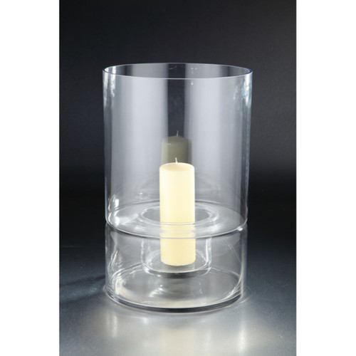 Cylindrical Glass Hurricane Pillar Candle Holder - 17" - Clear