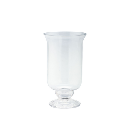 8.5" Clear Hand Blown Solid Hurricane Glass Candle Holder