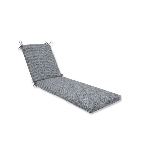 80" Stone Gray and White Herringbone Outdoor Chaise Lounge Cushion