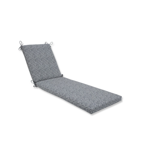 Herringbone Outdoor Chaise Lounge Cushion - 80" - Stone Gray and White