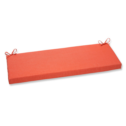 45" Orange Solid Rectangular Outdoor Patio Wicker Loveseat Cushion with Ties