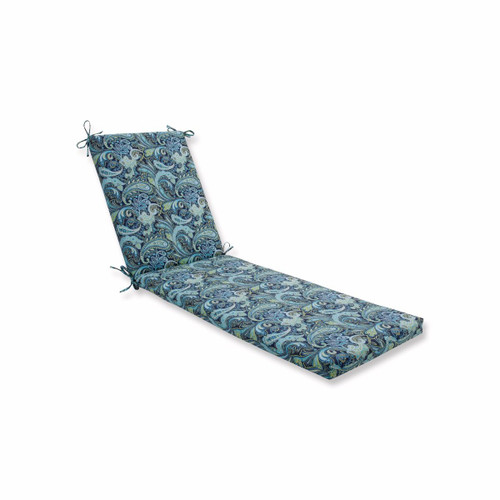 Paisley Outdoor Patio Chaise Lounge Cushion - 80" - Blue