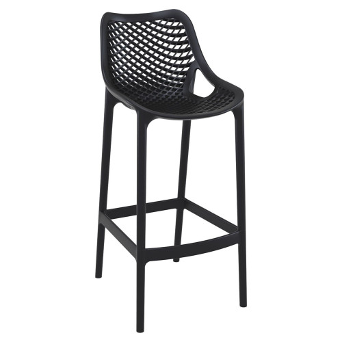 Durable and Stylish 41.25" Black Solid Patio Bar Stool for Comfortable Outdoor Seating