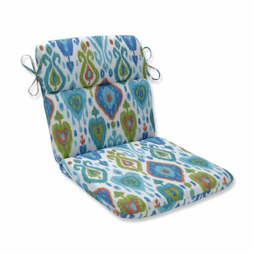 40.5" Vibrantly Colored Ikat Pattern Outdoor Patio Chair Cushion