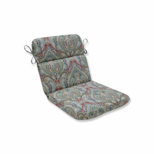 Damask Pattern Round Corners Chair Cushion - 40.5" - Multicolor