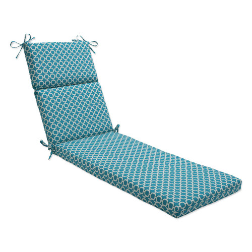 72.5" Moroccan Mosaic Blue Outdoor Patio Furniture Chaise Lounge Cushion