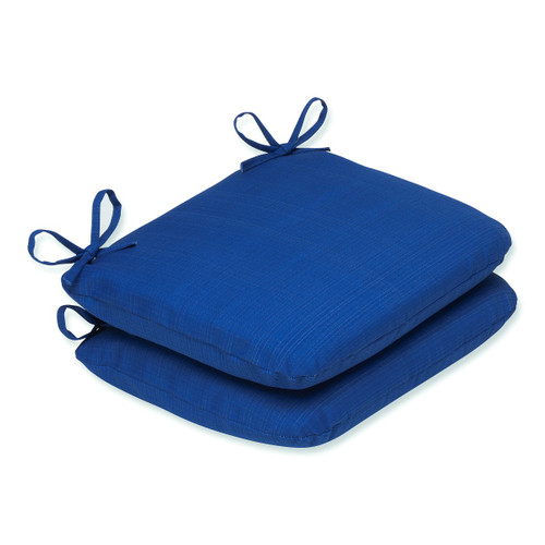 Solid Outdoor Patio Seat Cushions - 18.5" - Set of 2 - Navy Blue