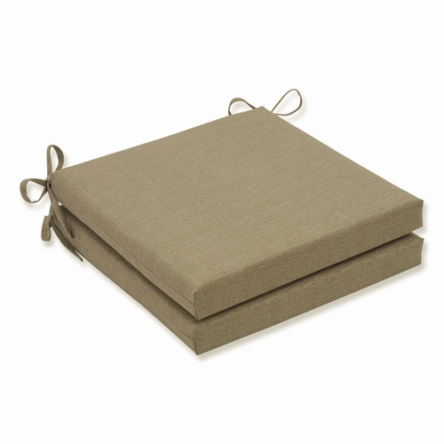 Set of 2 Square Outdoor Patio Corner Seat Cushions - 20" - Brown