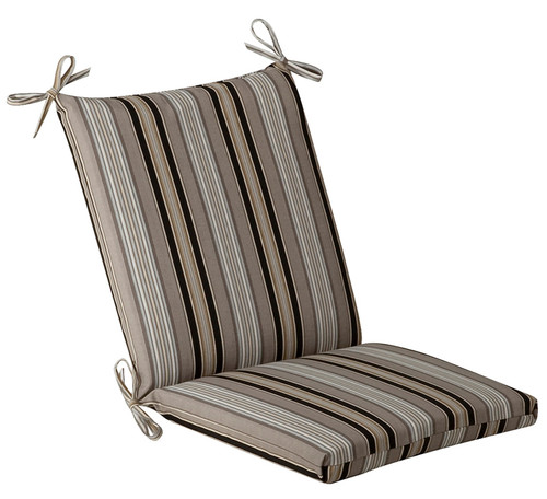 Gray and Black Striped Outdoor Patio Furniture Corner Chair Cushion 36.5"