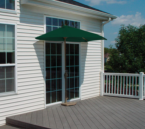 9' Half Canopy Patio Market Umbrella: Green - Sunbrella