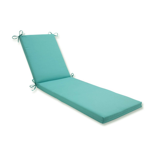 Reversible Fade-Resistant Outdoor Patio Chaise Lounge Cushion - 80" - Aqua Blue