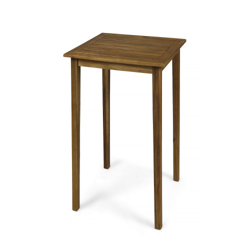 41" Brown Contemporary Square Outdoor Patio Bar Table