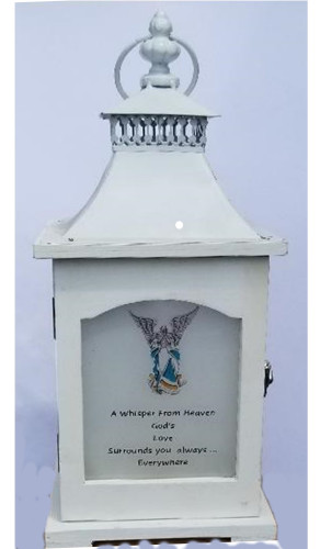 14.75" White Whispers From Heaven Candle Lantern