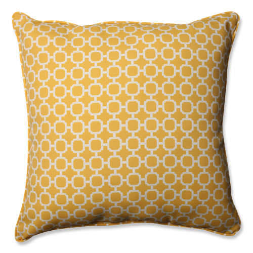 Geometric Fade-Resistant Outdoor Patio Floor Pillow - 25" - Banana Yellow