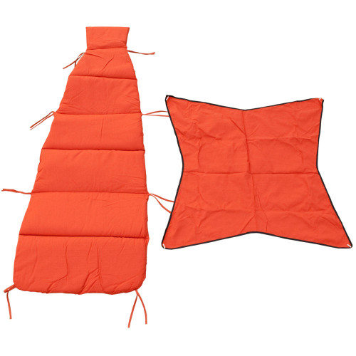 76" Orange Cushion and Canopy Set for Cloud-9 Lounger - Quilted and Fade-Resistant