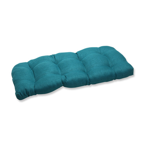 44" Tidal Teal Outdoor Patio Wicker Loveseat Cushion