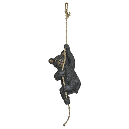 14.5" Bear Swinging on Rope Hand-painted Statue