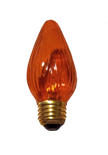 Club Pack of 25 Transparent Amber Flame E26 Base Replacement F15 Light Bulbs 25W