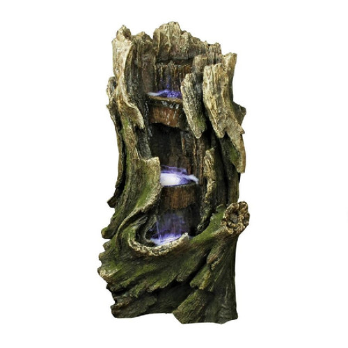 32.5" Cascading Creek Illuminated Outdoor Garden Fountain