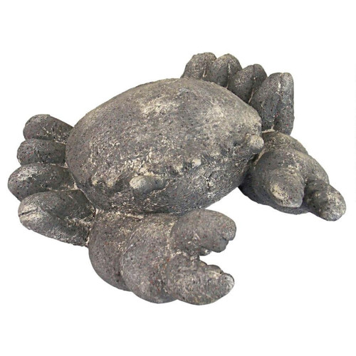 13.5" Gray Solid Cantankerous Crab Outdoor Garden Statue