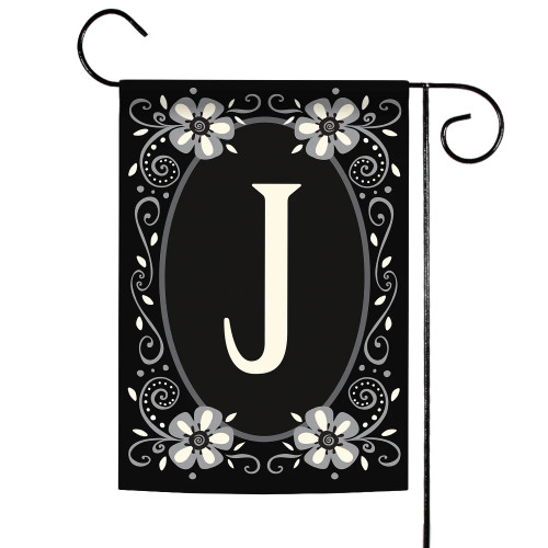 Classic Monogram Letter J Outdoor Garden Flag 18" x 12.5"