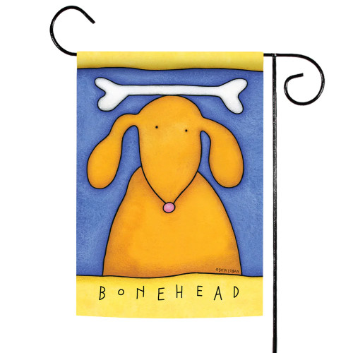 Adorable Puppy 'Bonehead' Outdoor Garden Flag 18" x 12.5"