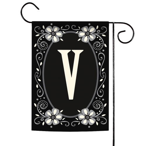Classic Monogram Letter V Outdoor Garden Flag 18" x 12.5"