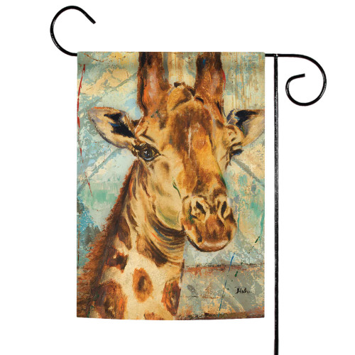 Hand Crafted Giraffe Outdoor Garden Flag 18" x 12.5"