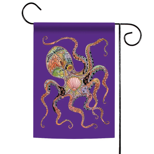 Octopus Animal Spirits Outdoor Garden Flag 18" x 12.5"