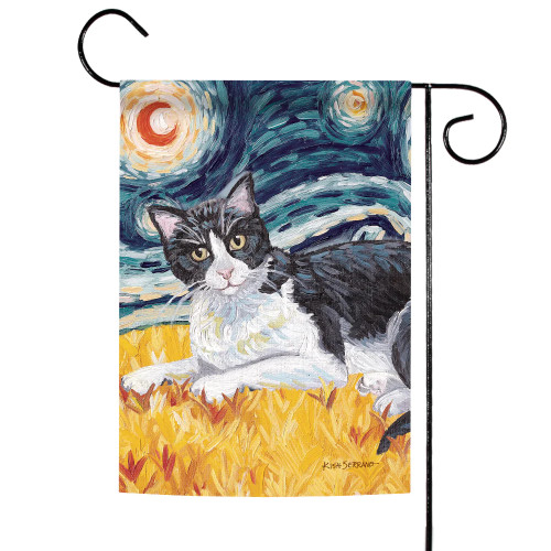 Cat Lovers Tuxedo Kitty Outdoor Garden Flag 18" x 12.5"