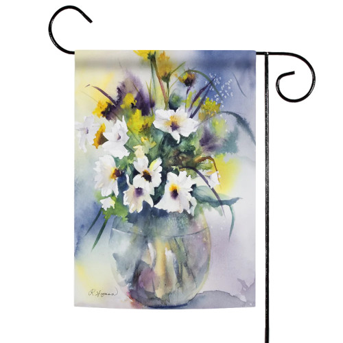 Watercolor Flower Bouquet Outdoor Garden Flag 18" x 12.5"