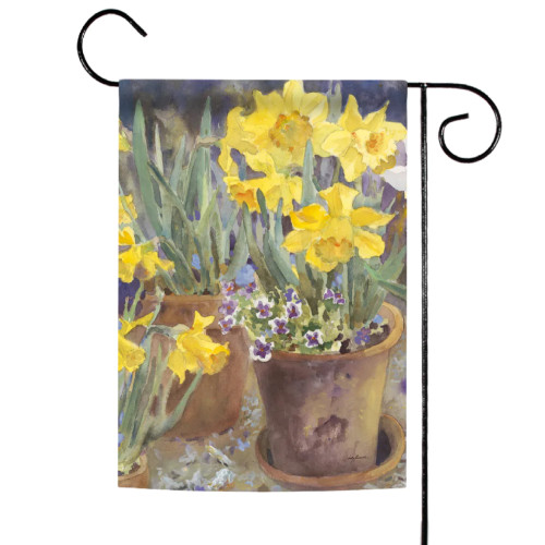 Daffodils In Pots Outdoor Garden Flag 18" x 12.5"