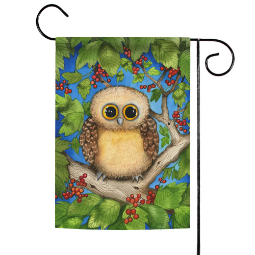 Artistic Owl Outdoor Garden Flag 18" x 12.5"
