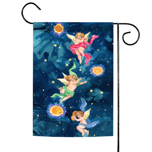 Three Cherubs Outdoor Garden Flag 18" x 12.5"