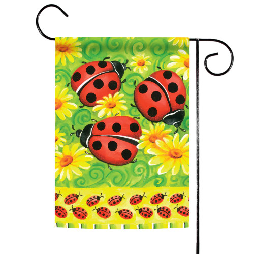 Ladybugs On Green 12.5 x 18 Inch Garden Flag